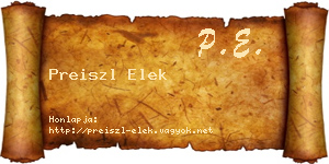 Preiszl Elek névjegykártya