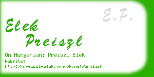 elek preiszl business card